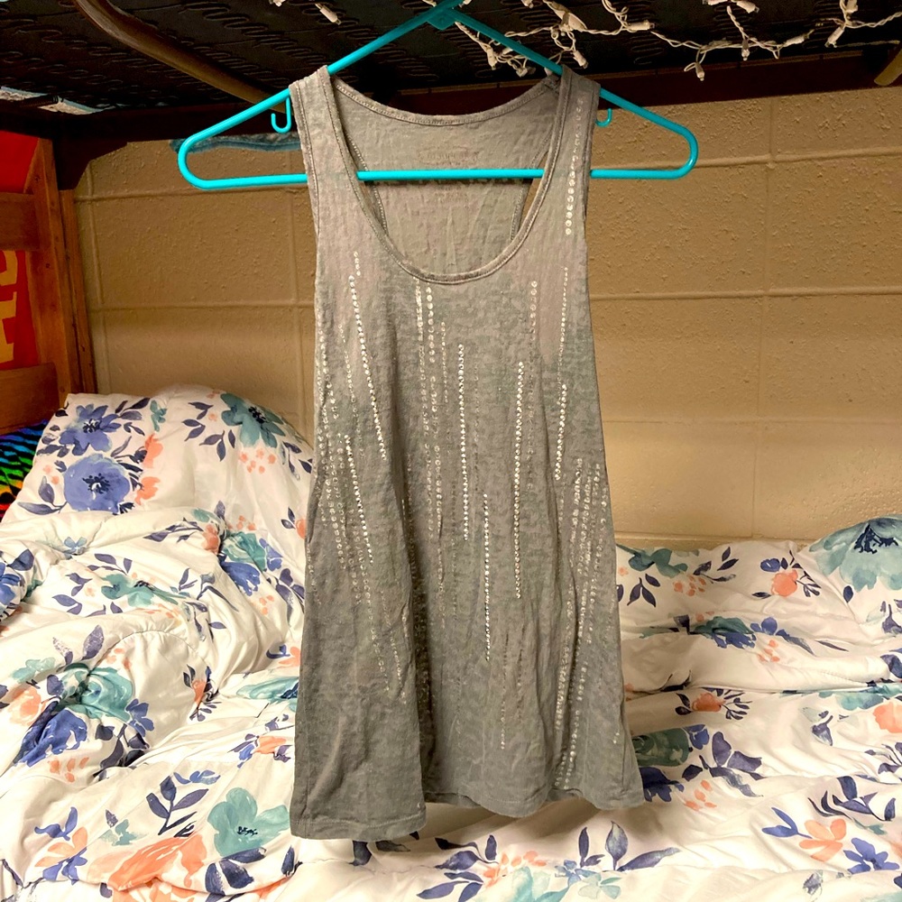 Sheer gray tank top